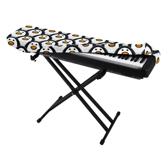 Cute Penguin Face Pattern Print Piano Keyboard Cover