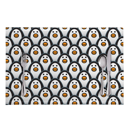 Cute Penguin Face Pattern Print Placemat