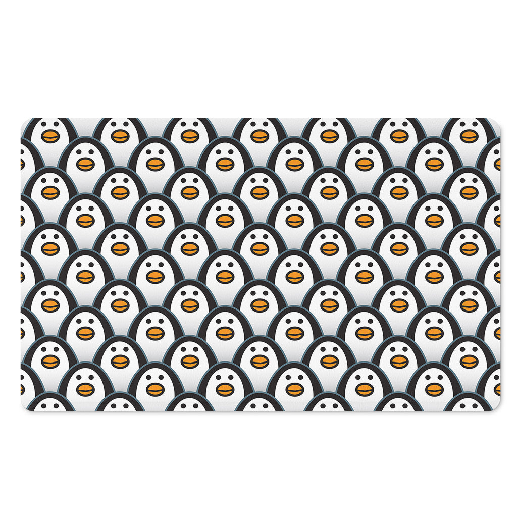 Cute Penguin Face Pattern Print Polyester Doormat