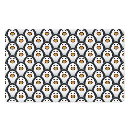 Cute Penguin Face Pattern Print Polyester Doormat