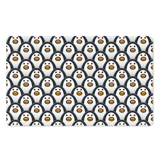 Cute Penguin Face Pattern Print Polyester Doormat