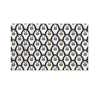 Cute Penguin Face Pattern Print Polyester Flag