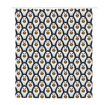 Cute Penguin Face Pattern Print Polyester Shower Curtain