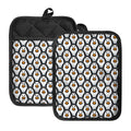 Cute Penguin Face Pattern Print Pot Holders With Pocket