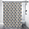 Cute Penguin Face Pattern Print Premium Shower Curtain