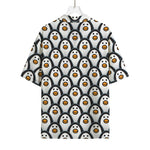 Cute Penguin Face Pattern Print Rayon Hawaiian Shirt