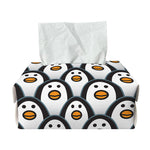 Cute Penguin Face Pattern Print Rectangle Tissue Box Cover