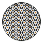 Cute Penguin Face Pattern Print Round Floor Mat