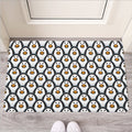 Cute Penguin Face Pattern Print Rubber Doormat