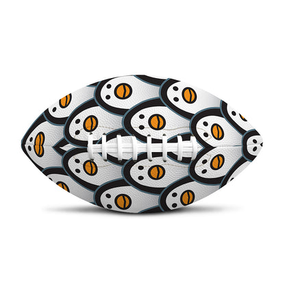Cute Penguin Face Pattern Print Rugby Ball