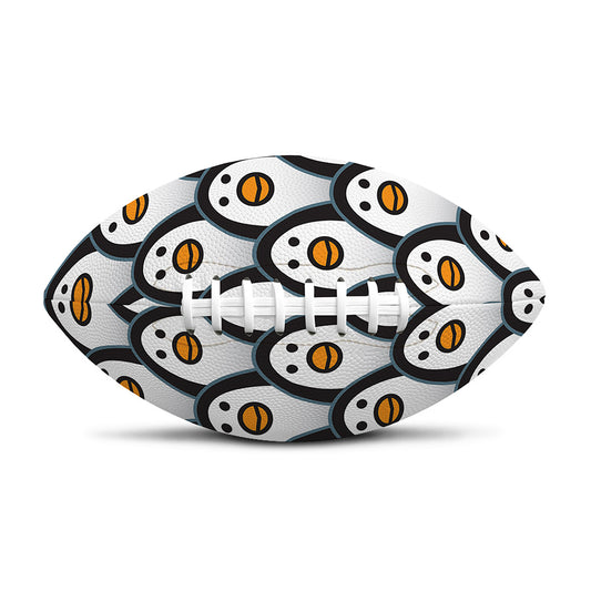 Cute Penguin Face Pattern Print Rugby Ball