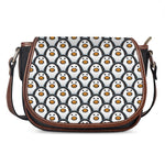 Cute Penguin Face Pattern Print Saddle Bag