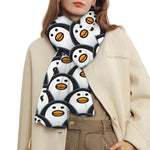 Cute Penguin Face Pattern Print Scarf