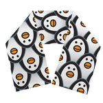Cute Penguin Face Pattern Print Scarf