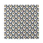 Cute Penguin Face Pattern Print Silk Bandana
