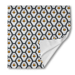 Cute Penguin Face Pattern Print Silk Bandana