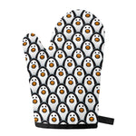 Cute Penguin Face Pattern Print Single Oven Mitt