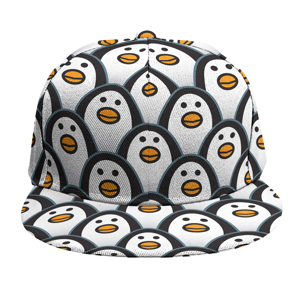 Cute Penguin Face Pattern Print Snapback Cap