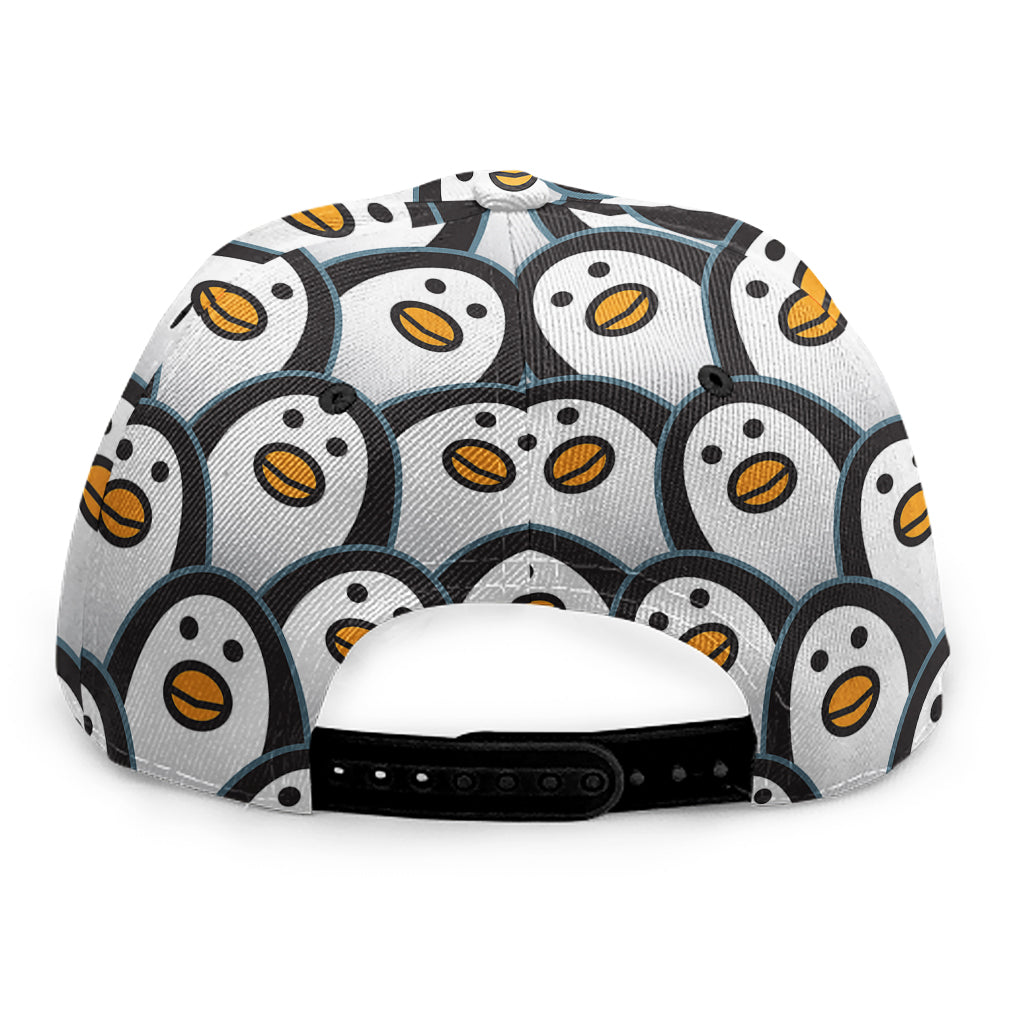 Cute Penguin Face Pattern Print Snapback Cap