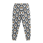 Cute Penguin Face Pattern Print Sweatpants