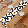 Cute Penguin Face Pattern Print Table Runner