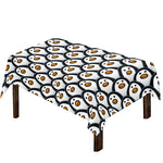 Cute Penguin Face Pattern Print Tablecloth