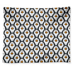 Cute Penguin Face Pattern Print Tapestry