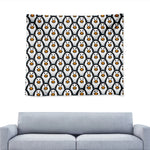 Cute Penguin Face Pattern Print Tapestry