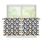 Cute Penguin Face Pattern Print Tier Curtains