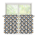 Cute Penguin Face Pattern Print Tier Curtains