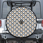 Cute Penguin Face Pattern Print Tire Cover With Camera Hole