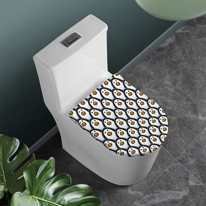 Cute Penguin Face Pattern Print Toilet Lid Cover