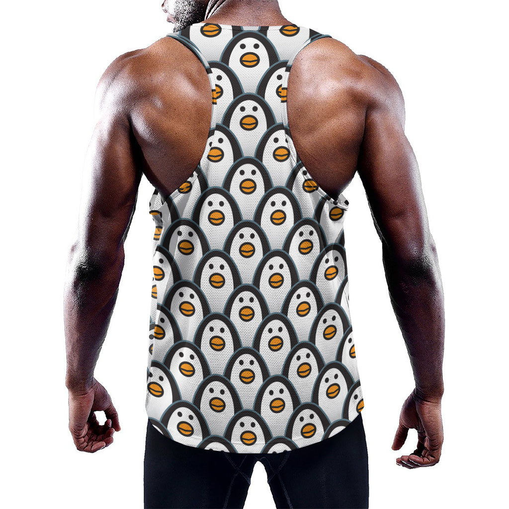 Cute Penguin Face Pattern Print Training Tank Top