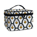 Cute Penguin Face Pattern Print Travel Makeup Bag