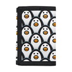 Cute Penguin Face Pattern Print Trifold Wallet