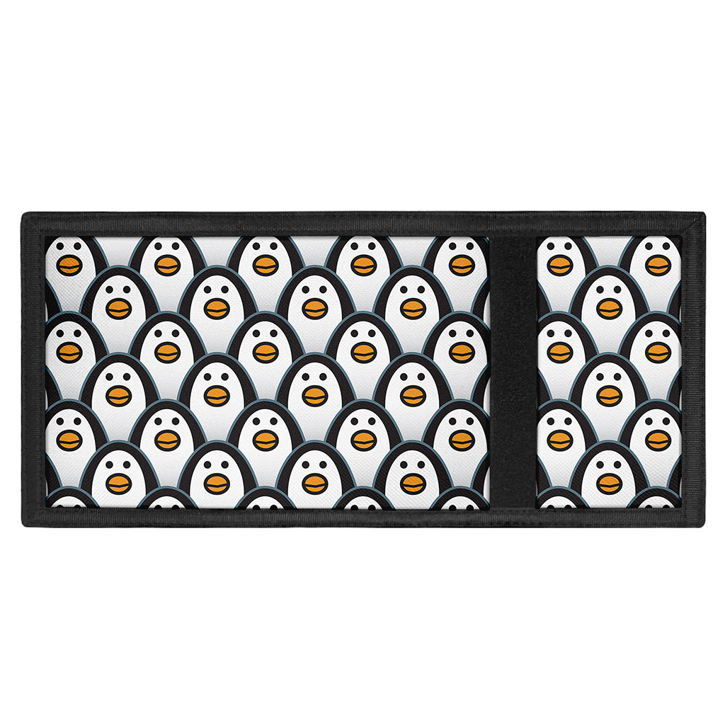 Cute Penguin Face Pattern Print Trifold Wallet