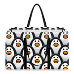 Cute Penguin Face Pattern Print Utility Tote Bag