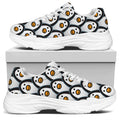 Cute Penguin Face Pattern Print White Chunky Shoes