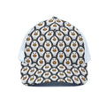 Cute Penguin Face Pattern Print White Mesh Trucker Hat