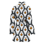 Cute Penguin Face Pattern Print Women's Bathrobe