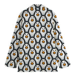 Cute Penguin Face Pattern Print Women's Blazer