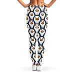 Cute Penguin Face Pattern Print Women's Leggings