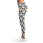 Cute Penguin Face Pattern Print Women's Leggings