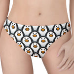 Cute Penguin Face Pattern Print Women's Thong