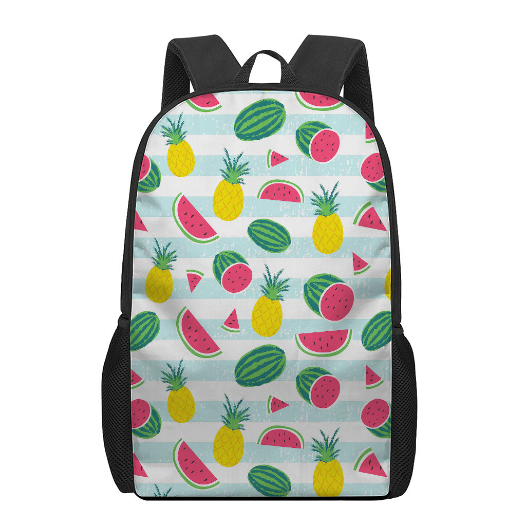 Cute Pineapple Watermelon Pattern Print 17 Inch Backpack