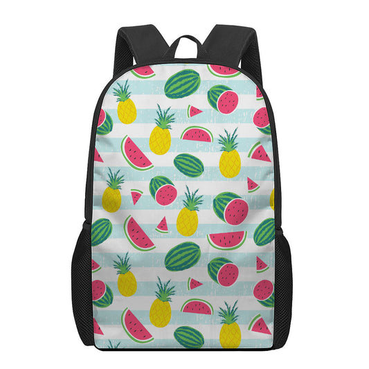 Cute Pineapple Watermelon Pattern Print 17 Inch Backpack