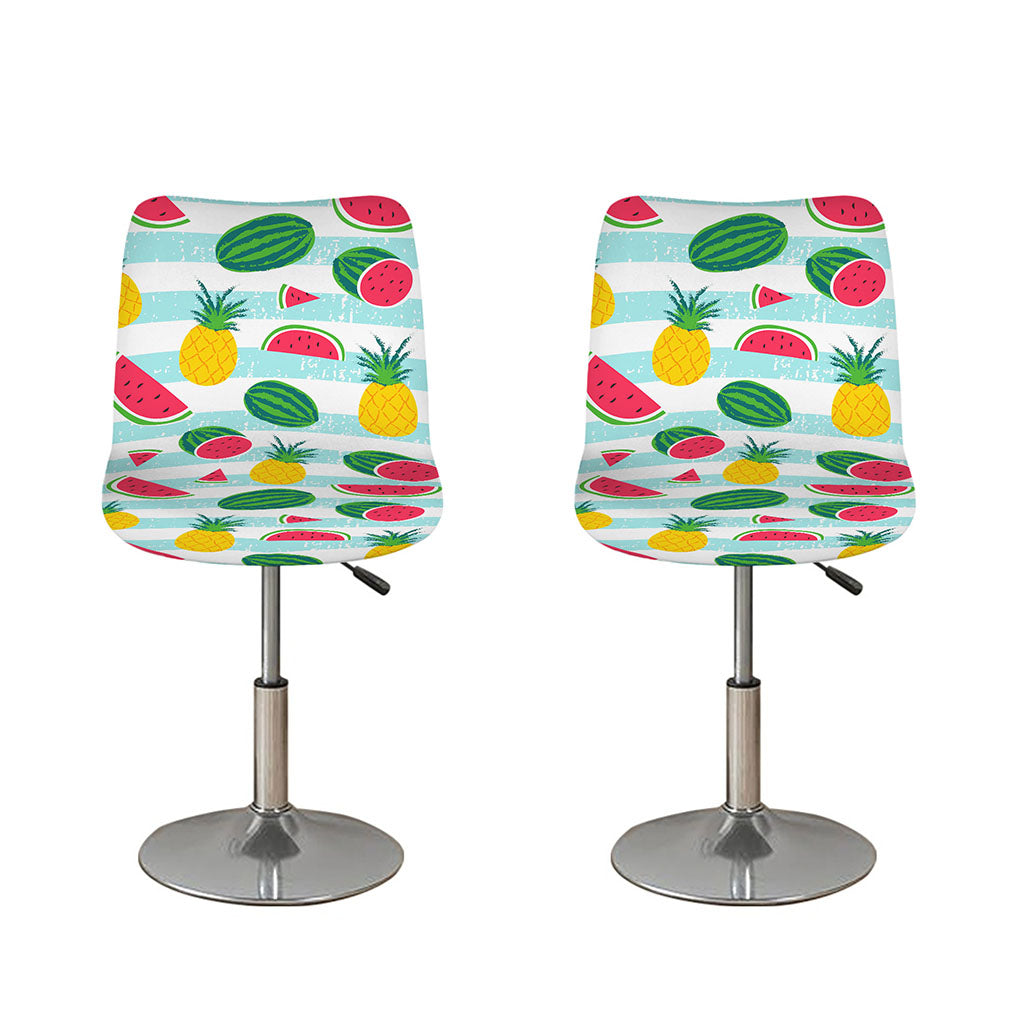 Cute Pineapple Watermelon Pattern Print Bar Stool Covers