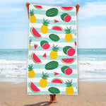 Cute Pineapple Watermelon Pattern Print Beach Towel