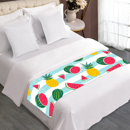 Cute Pineapple Watermelon Pattern Print Bed Runner