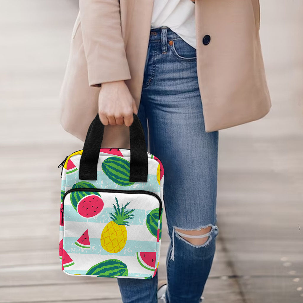 Cute Pineapple Watermelon Pattern Print Bible Tote Bag